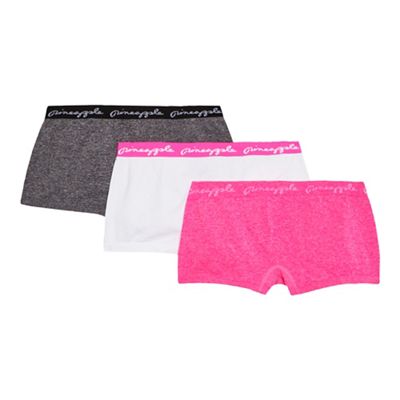 Pack of three girls' assorted plain shorts